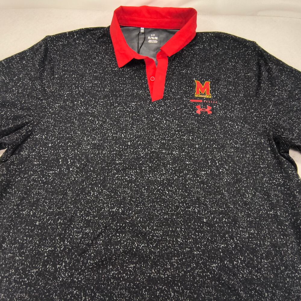 Under Armour Collared Short Sleeve Polo Shirt Mens Size Extra Large XL Black
